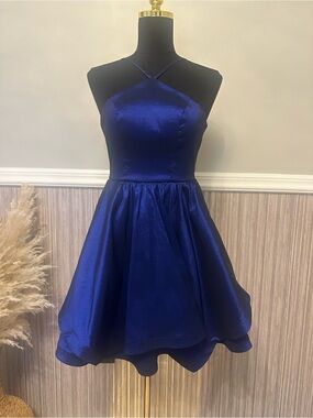 Sequin Hearts Royal Blue Fit & Flare Homecoming Dress Size 1